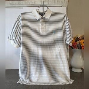 Ralph Lauren White and Black Striped Polo